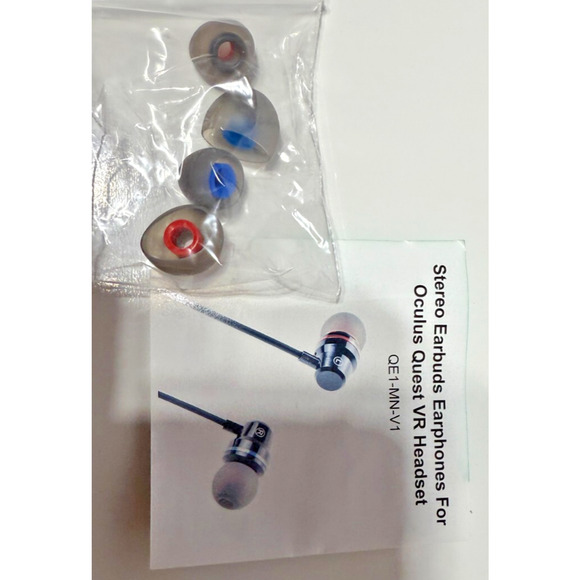 Stereo Earbuds for Oculus Quest 2 /‎ VR Headset – Dual 3.5mm– w/ Case & Adapters - Picture 9 of 9